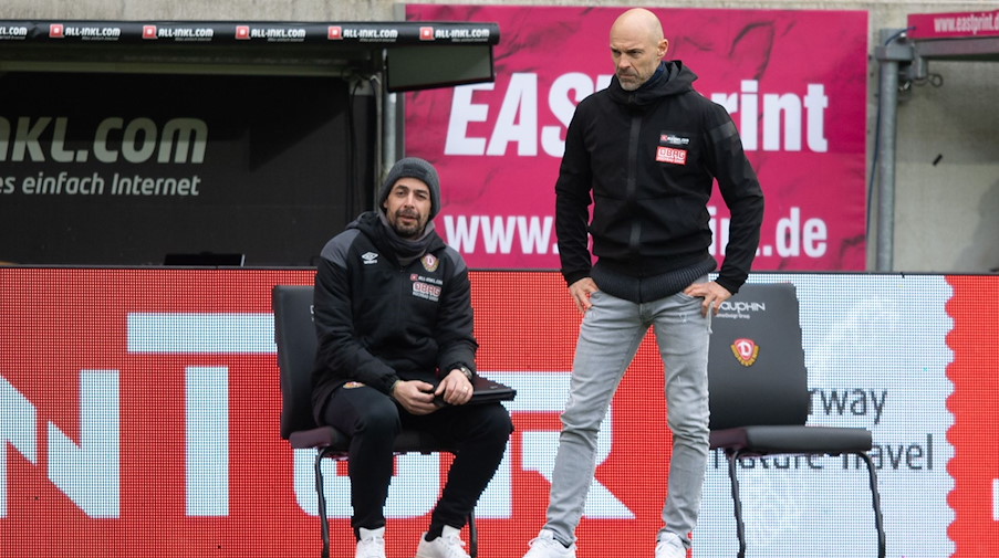 Dynamos Trainer Alexander Schmidt. / Foto: Sebastian Kahnert/dpa-Zentralbild/dpa