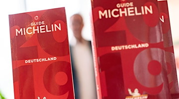 Ausgaben des Michelin-Guides. / Foto: Frank Rumpenhorst/dpa/Symbolbild
