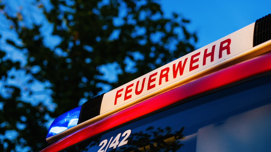 Das Blaulicht leuchtet auf dem Dach eines Einsatzfahrzeugs der Feuerwehr. / Foto: Philipp von Ditfurth/dpa/Symbolbild