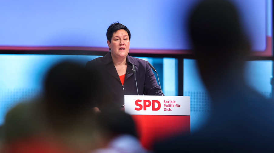 Kathrin Michel, eine der beiden neu gewählten Parteichefs der Sachsen-SPD. / Foto: Jan Woitas/dpa-Zentralbild/dpa/Archivbild