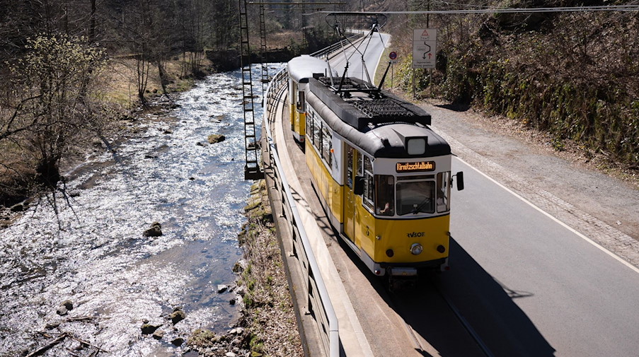 Die Kirnitzschtalbahn. / Foto: Sebastian Kahnert/dpa-Zentralbild/ZB