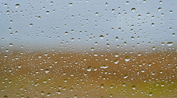 Wassertropfen sind an einer Autoscheibe nach einem Regenschauer zu sehen. / Foto: Patrick Pleul/dpa-Zentralbild/ZB/Symbolbild