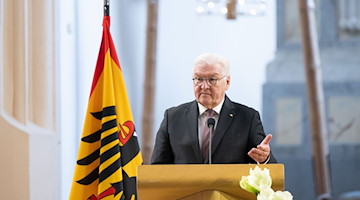 Bundespräsident Frank-Walter Steinmeier spricht. / Foto: Sebastian Kahnert/dpa