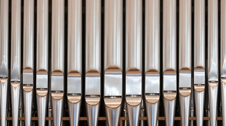 Blick auf Orgelpfeifen an einer detailgetreuen Kopie der Silbermann-Orgel des Bremer Doms. / Foto: Sebastian Kahnert/dpa-Zentralbild/dpa/Archivbild