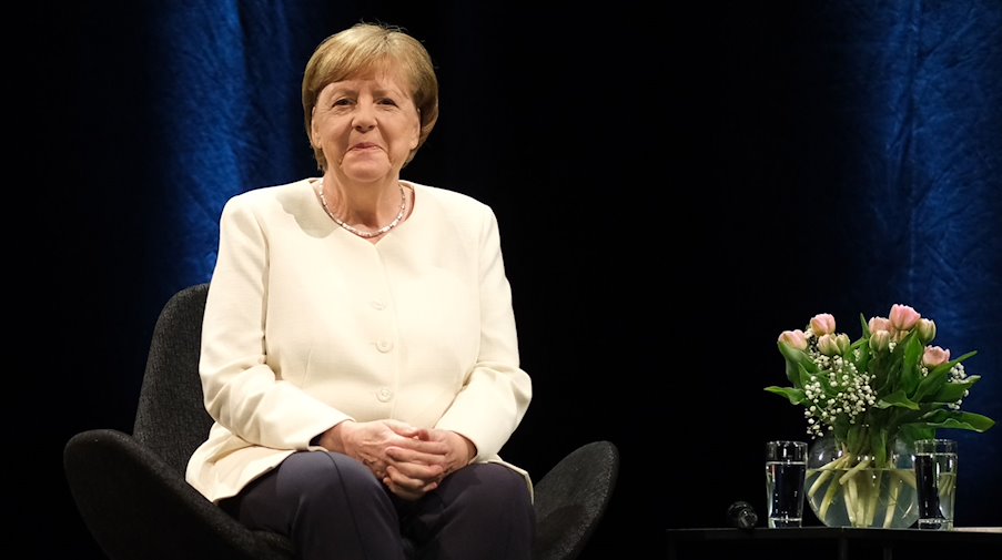 Die frühere Bundeskanzlerin Angela Merkel bei einer Veranstaltung. / Foto: Sebastian Willnow/dpa