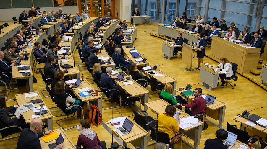 Blick in den Plenarsaal des Landtags von Sachsen-Anhalt. / Foto: Klaus-Dietmar Gabbert/dpa/Archivbild