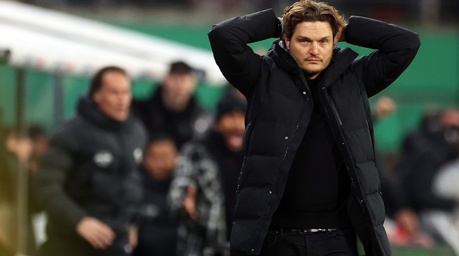 Dortmunds Trainer Edin Terzic reagiert. / Foto: Jan Woitas/dpa