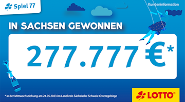 Erneutes Lottoglück in Sachsen: 277.777 Euro in Spiel 77 gewonnen
