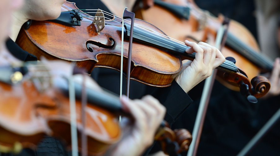 Violinistinnen spielen bei einem Konzert. / Foto: Jens Kalaene/dpa-Zentralbild/dpa/Symbolbild