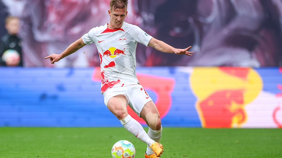 Leipzigs Spieler Dani Olmo am Ball. / Foto: Jan Woitas/dpa