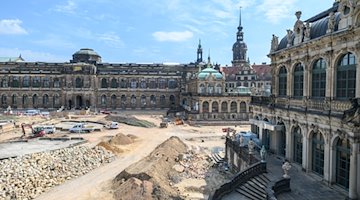 Blick auf die Baustelle im Dresdner Zwinger. / Foto: Robert Michael/dpa/ZB