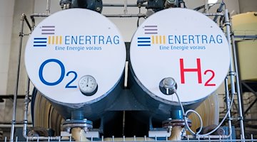 An electrolyzer used to produce hydrogen is located on the site of the energy company Enertrag. / Photo: Christophe Gateau/dpa/archive image