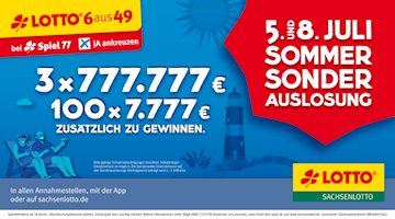 Spiel 77-Sonderauslosung: 777.777 Euro bei Spiel 77 extra gewinnen 
