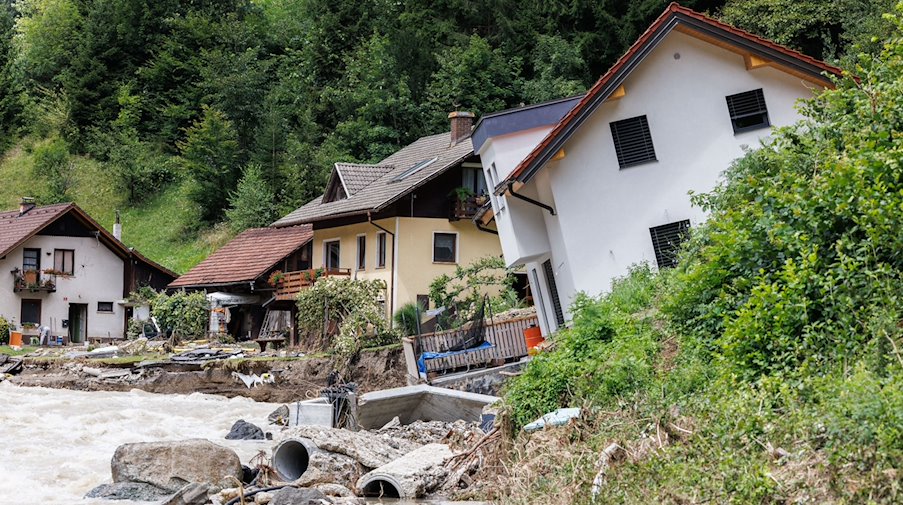 Die Überschwemmungen in Slowenien haben starke Schäden angerichtet. / Foto: Luka Dakskobler/SOPA Images via ZUMA Press Wire/dpa