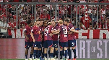 Los jugadores del Leipzig celebran el 0:1. / Foto: Sven Hoppe/dpa