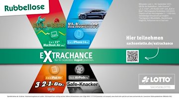 Im September halten die beliebten Rubbellose von Sachsenlotto neben der Chance auf attraktive Geldgewinne noch weitere Gewinnmöglichkeiten bereit. Es warten jeweils zwei MacBook Air, iPhone 14 Pro, iPad Air und AirPods Pro – und das ganz ohne Mehreinsatz. 