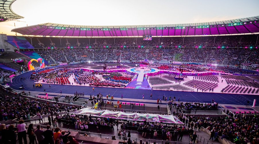 Eröffnungsfeier der Special Olympics World Games Berlin 2023 im Olympiastadion. / Foto: Christoph Soeder/dpa