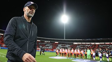 Leipzig coach Marco Rose arrives at the stadium / Photo: Jan Woitas/dpa