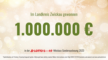 Eine Million Euro zu Nikolaus – was für eine Überraschung. Die traditionelle Nikolaus-Sonderauslosung hat einen weiteren Sachsen zum Millionär gemacht. Möglich wurde der Millionengewinn mit einem LOTTO-Dreier.