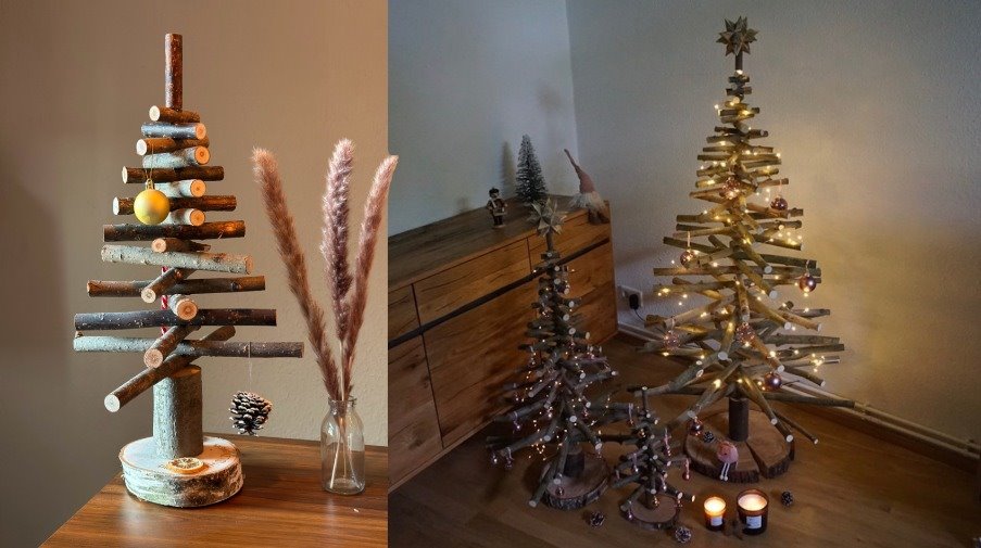 Christmas tree for the table (left) (Image: Holzbengel Dresden)
