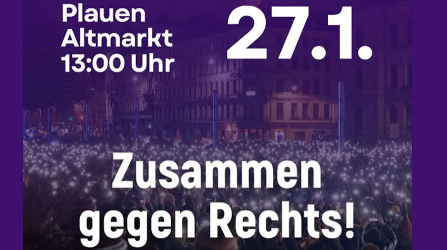 Zusammen gegen Rechtsextremismus - Altmarkt Plauen am 27.01.2024 13 Uhr