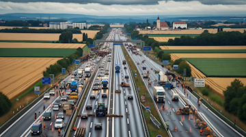 Verkehrsstörungen durch Bauernproteste in Sachsen / Symbolbild mit KI von DALL-E