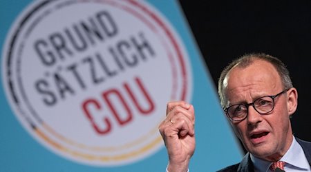 Friedrich Merz, Federal Chairman of the CDU, speaks at the CDU's basic principles conference in Chemnitz / Photo: Hendrik Schmidt/dpa