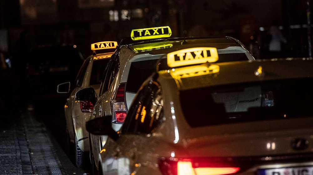 Cabs parked at Berlin Central Station / Photo: Paul Zinken/dpa