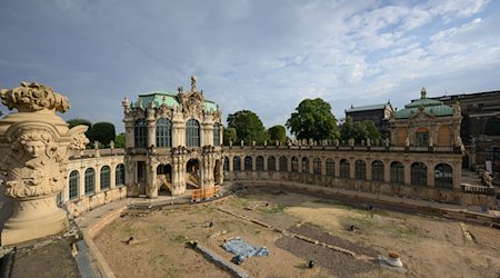 Blick auf die Baustelle im Dresdner Zwinger. / Foto: Robert Michael/dpa