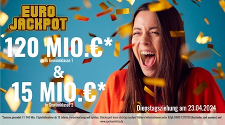 120 Millionen Euro liegen im Eurojackpot in der ersten Gewinnklasse bereit. Mehr geht nicht, die Maximalsumme für die europäische Lotterie ist erreicht.