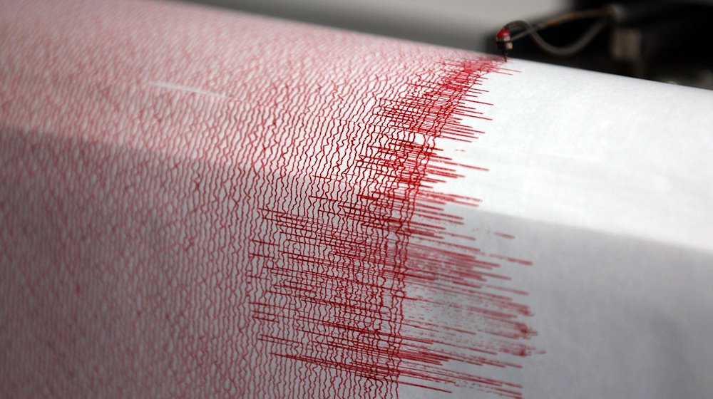 El sismógrafo del centro de vigilancia de terremotos registra las deflexiones. / Foto: Oliver Berg/dpa