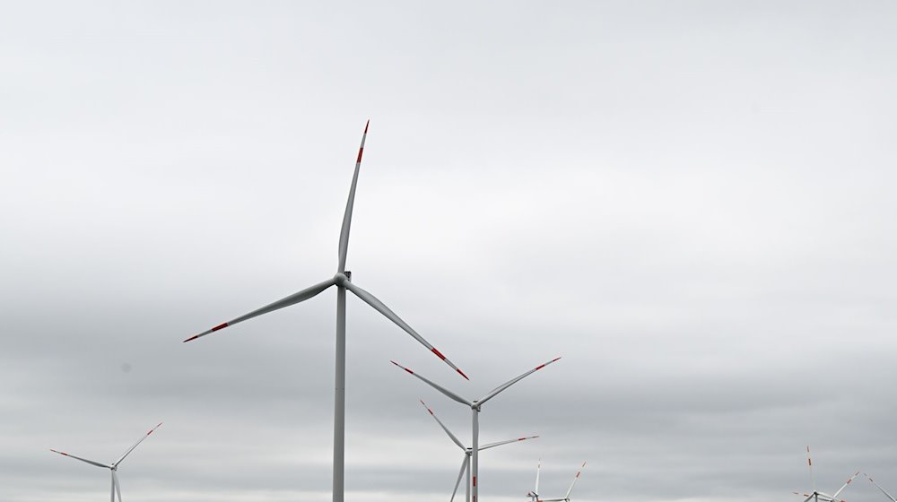 Bei starkem Wind und wolkenverhangenem Himmel drehen sich Windräder zur Stromerzeugung. / Foto: Bernd Weißbrod/dpa