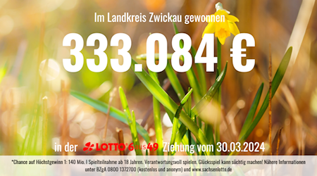 Dieses SUPERDING hat sich gelohnt: Ein Glückspilz aus dem Landkreis Zwickau gewinnt 333.084 Euro bei LOTTO 6aus49. Er kaufte sein SUPERDING-Paket direkt zum Verkaufsstart am 20. März und sicherte sich so seinen Gewinn in Spielfeld 20 von 40