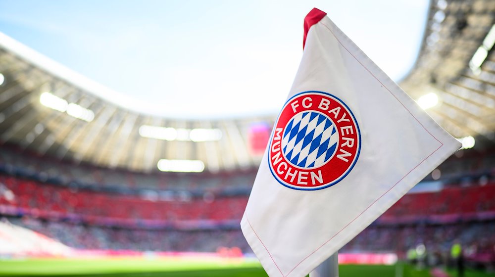 Das Logo des FC Bayern München ist auf der Eckfahne zu sehen. / Foto: Tom Weller/dpa