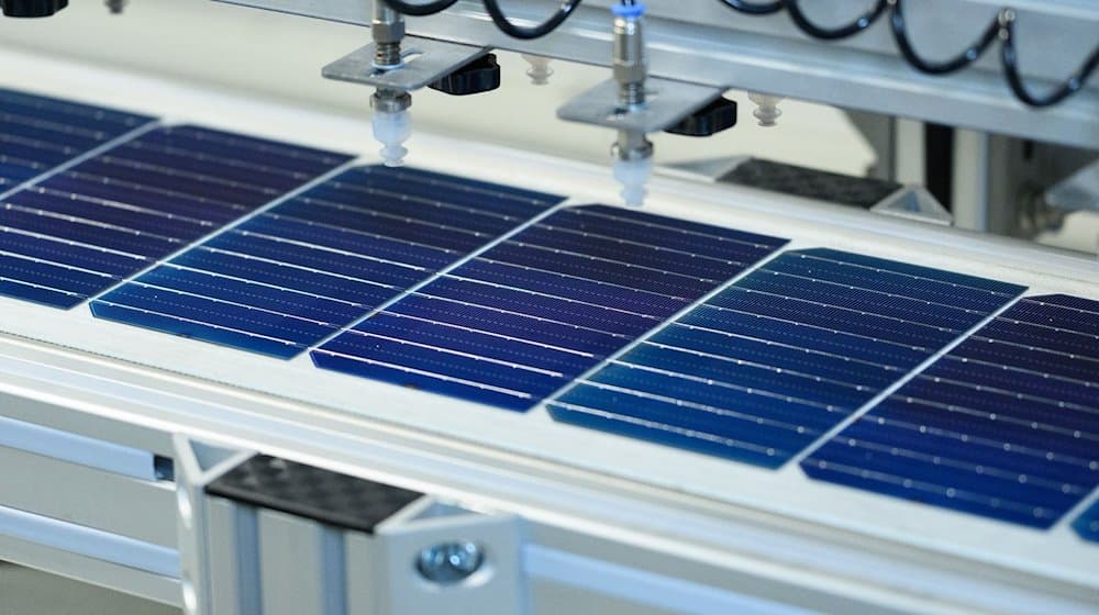 خلايا شمسية في الإنتاج. / صورة: روبرت مايكل / وكالة الأنباء الألمانية / صورة رمزية