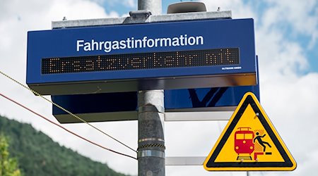 Ein Hinweisschild der Deutschen Bahn. / Foto: Daniel Vogl/dpa/Symbolbild