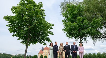 El presidente francés Macron se encuentra de visita de Estado en Alemania junto a su esposa / Foto: Robert Michael/dpa