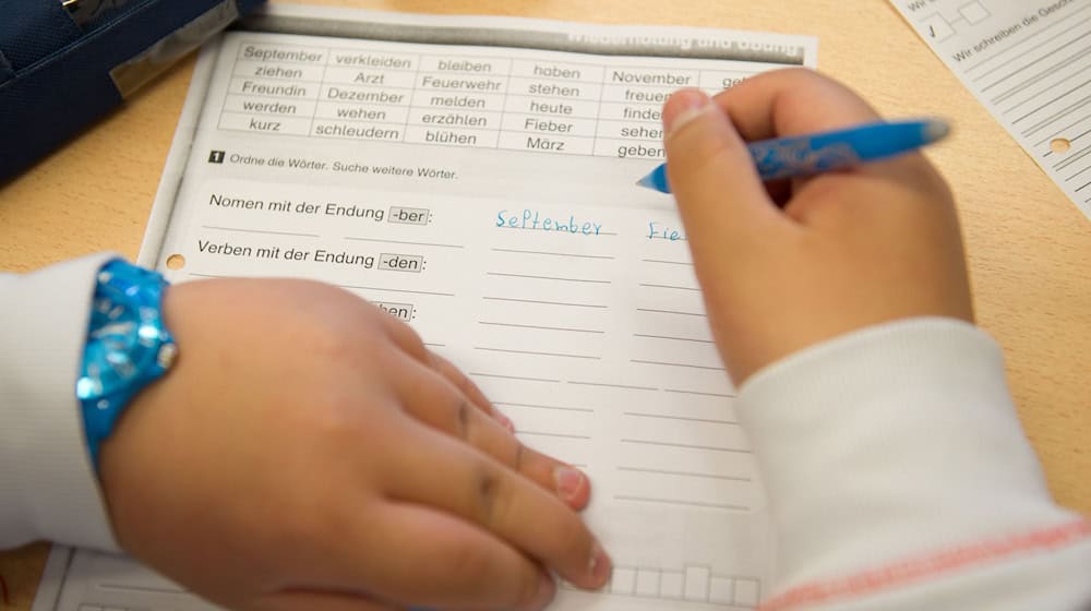 A foreign student fills out a worksheet during a German course / Photo: Sebastian Kahnert/dpa/Symbolic image