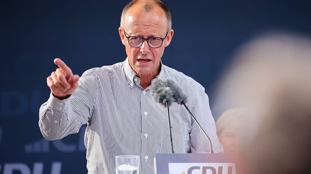 Mit Unterstützung von Friedrich Merz begingen die CDU-Landesverbände Sachsen und Thüringen am Donnerstagabend den Wahlkampfauftakt / Foto: Jan Woitas/dpa