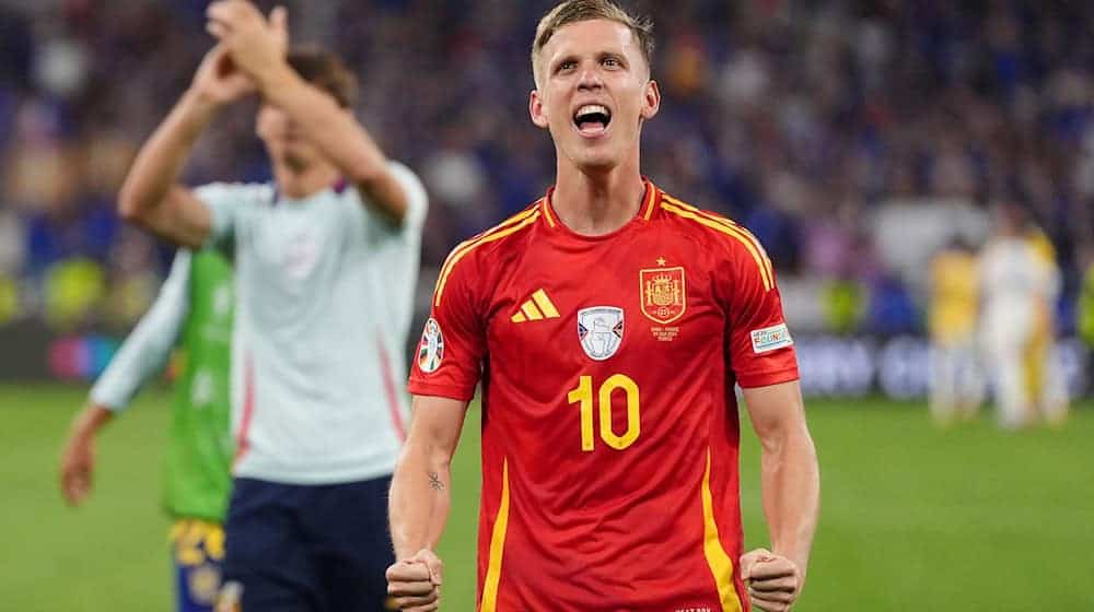 Hat bei dieser EM bislang drei Tore erzielt: Spaniens Dani Olmo. / Foto: Bradley Collyer/PA Wire/dpa