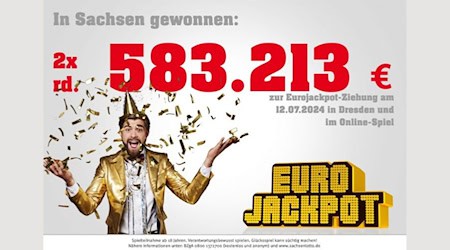 Eurojackpot-Glück in Sachsen: Zwei Spieler gewinnen je über eine halbe Million Euro