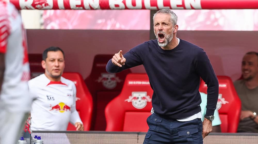 RB-Leipzig-Trainer Marco Rose blickt optimistisch auf die anstehende Bundesliga-Saison. / Foto: Jan Woitas/dpa