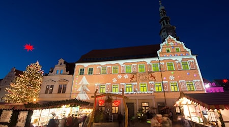 In Pirna wird schon jetzt ein Weihnachtsbaum für den Weihnachtsmarkt gesucht. (Archivbild) / Foto: Sebastian Kahnert/dpa-Zentralbild/dpa