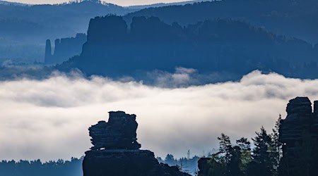 Morgennebel in der Sächsischen Schweiz. (Archivbild) / Foto: Robert Michael/dpa