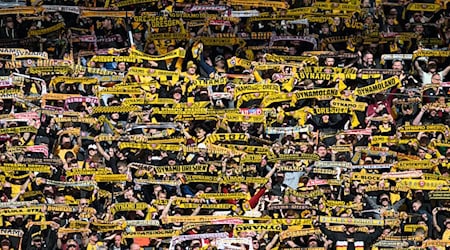 Many Dynamo fans were also in Cologne for Dresden's opening win. / Photo: Robert Michael/dpa