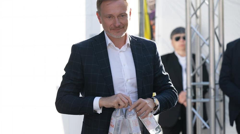 FDP-Chef und Bundesfinanzminister Christian Lindner bei einem Wahlkampftermin in Dresden / Foto: Sebastian Kahnert/dpa