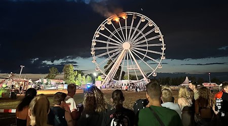 Feuer an Riesenrad beim Highfield-Festival / Foto: Str./dpa