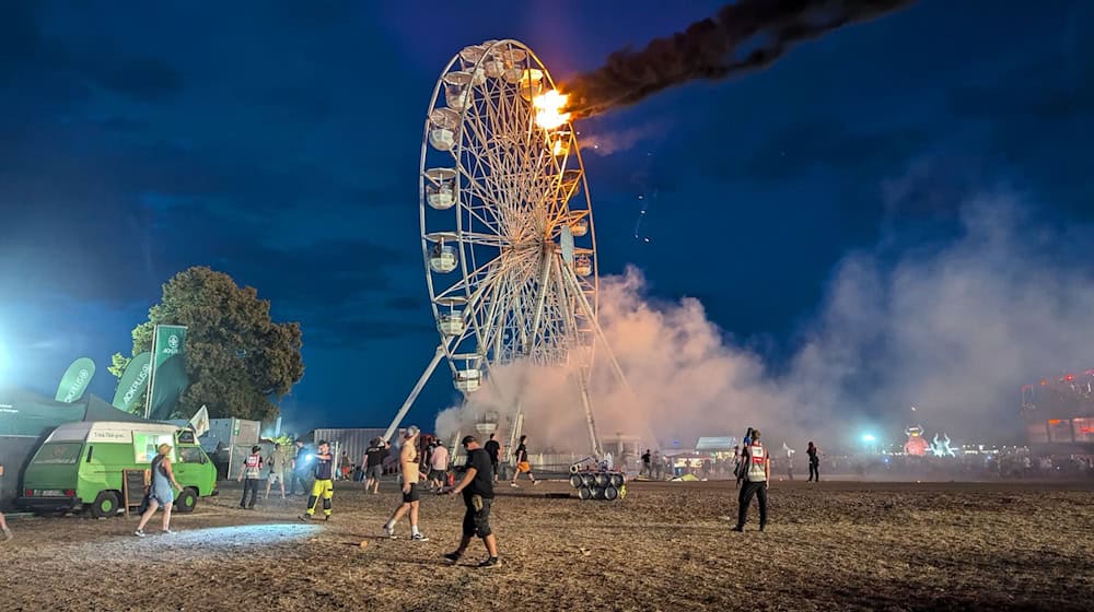 Burning Ferris wheel at Highfield Festival / Photo: -/spm-gruppe/dpa