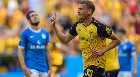 Christoph Daferner celebra el gol del empate a uno / Foto: Robert Michael/dpa/ZB