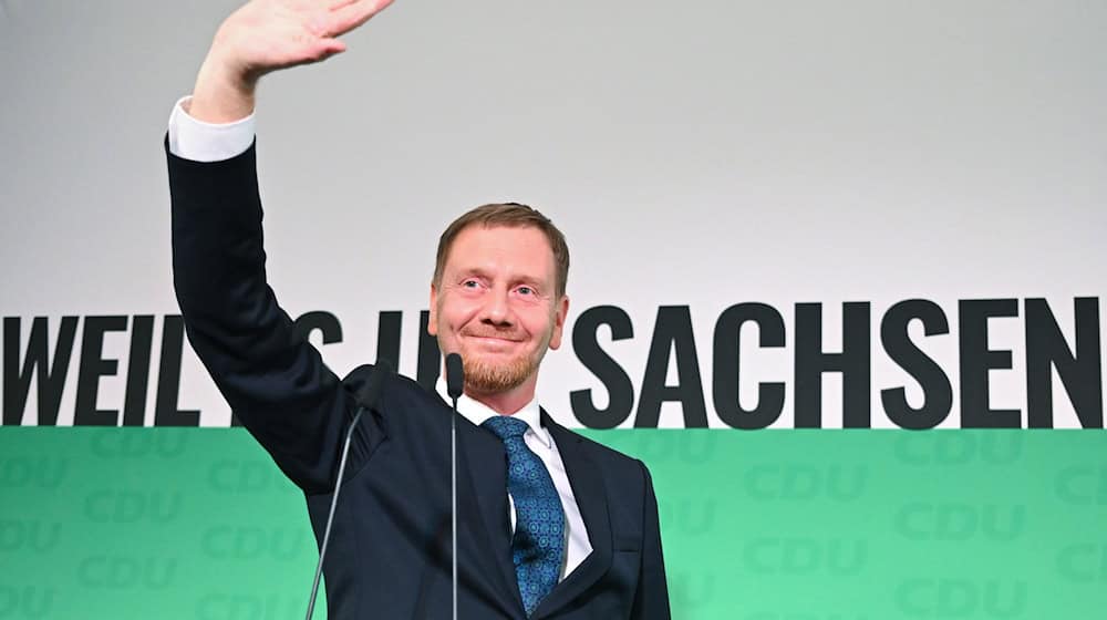 Michael Kretschmer (CDU), amtierender Ministerpräsident von Sachsen und Spitzenkandidat, will mit seiner Partei weiter die Regierung im Land bilden. / Foto: Robert Michael/dpa